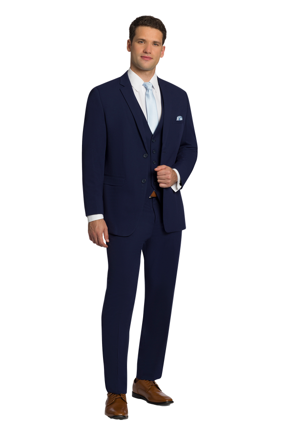 "The Metro" Men's Slim Fit Navy Blue 3 Piece Suit