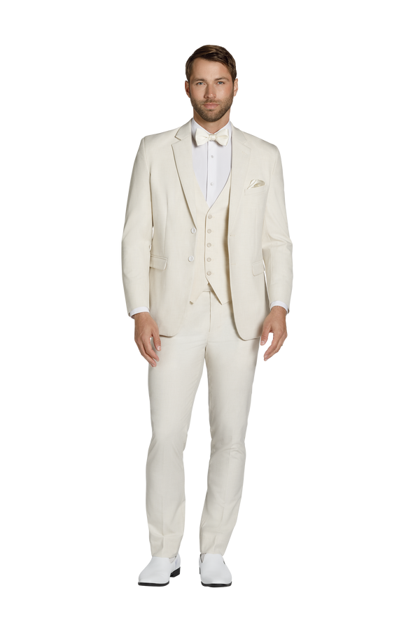 "The Metro" Men's Slim Fit Creme 3 Piece Suit