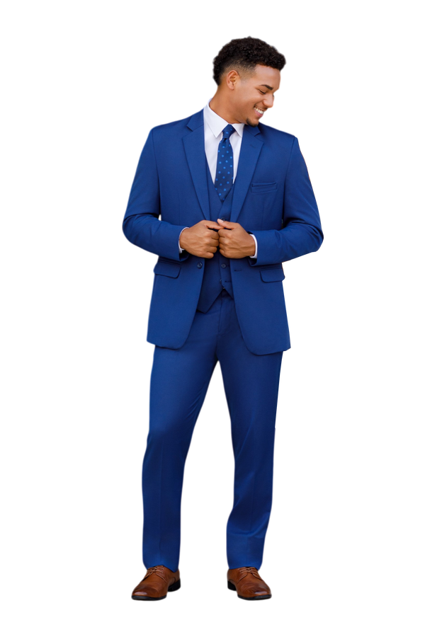 "The Metro" Men's Slim Fit Indigo Blue 3 Piece Suit