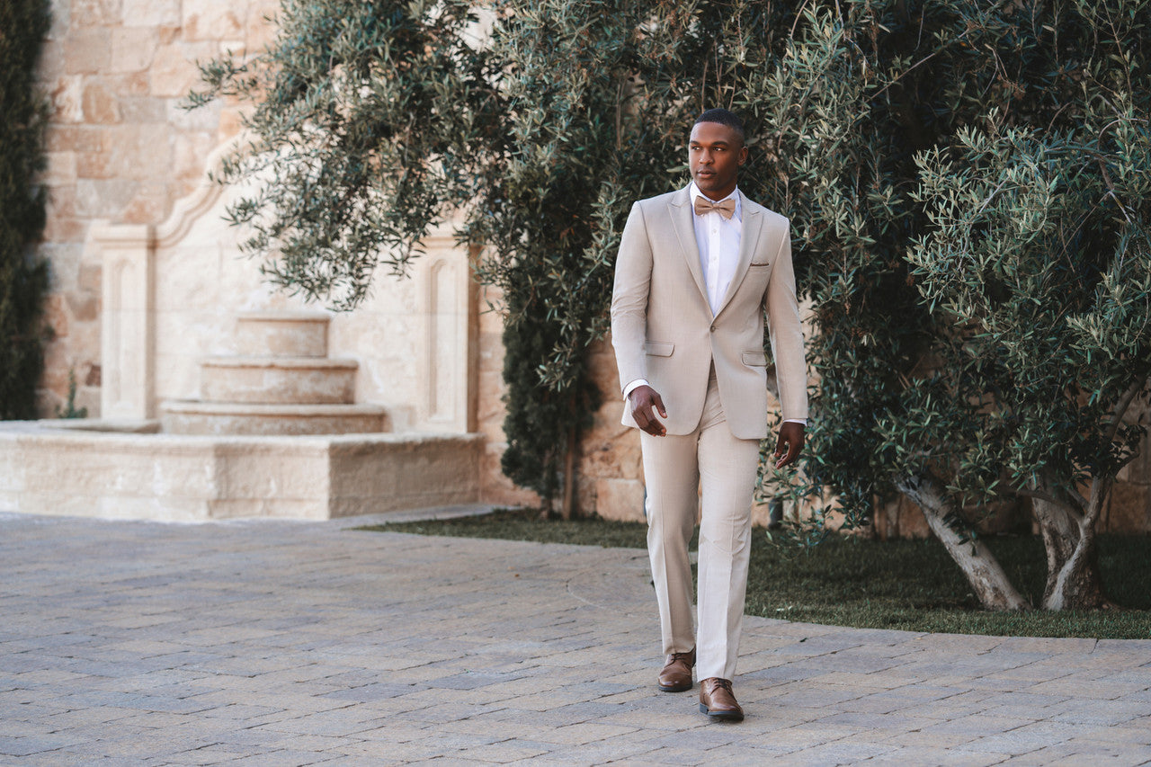 Traje ajustado Mark of Distinction, color camel, para bodas y bailes de graduación, opciones de tres piezas
