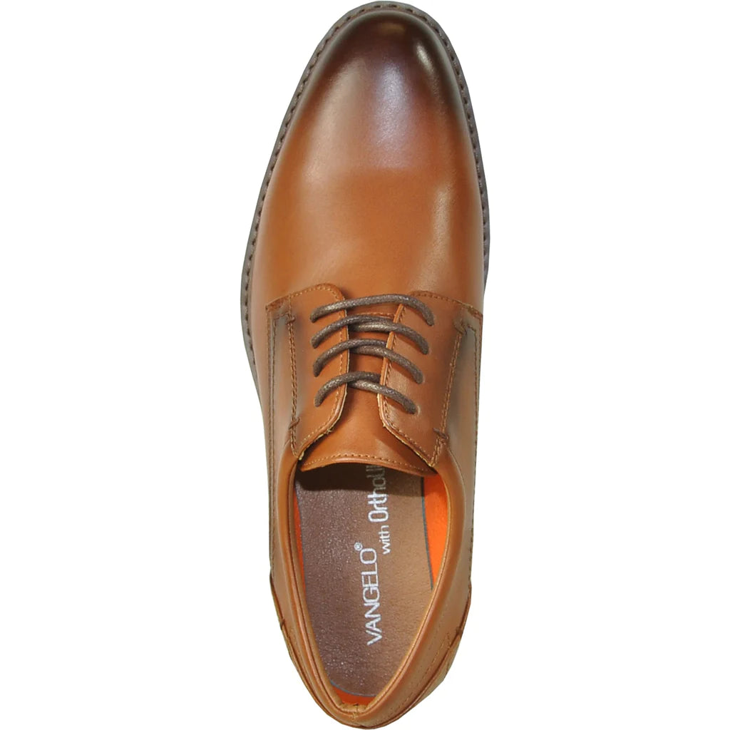 Men's Cognac Brown Lace-Up Formal Dress Shoe