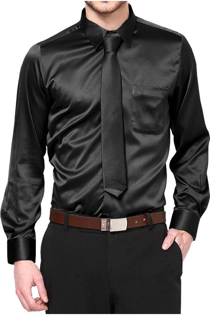 Boys Satin Long Sleeve Dress Shirt | Formal Dance Attire