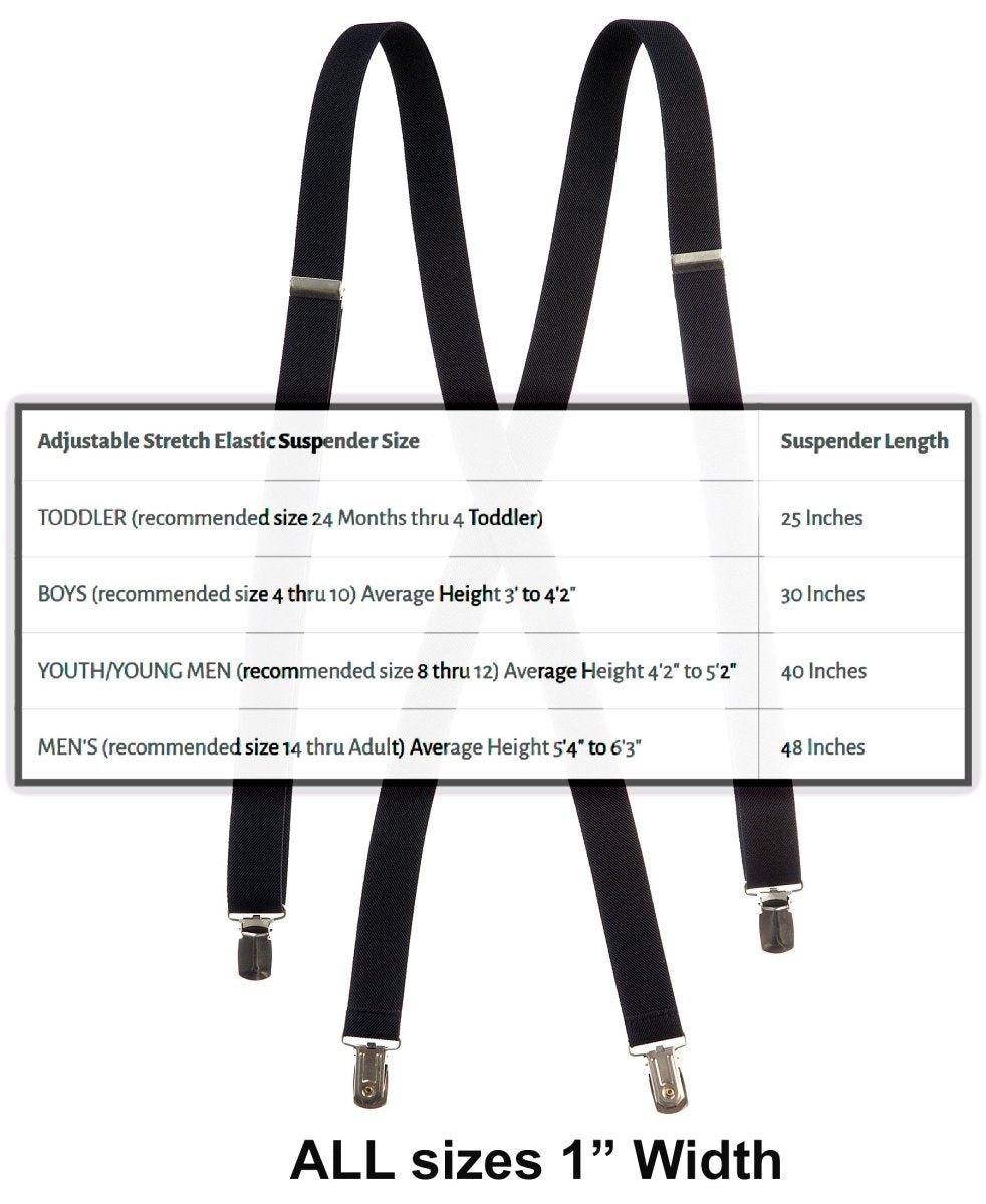 Men's Pre - tied Satin Bow Tie and Adjustable Stretch Suspender Sets - Tuxgear