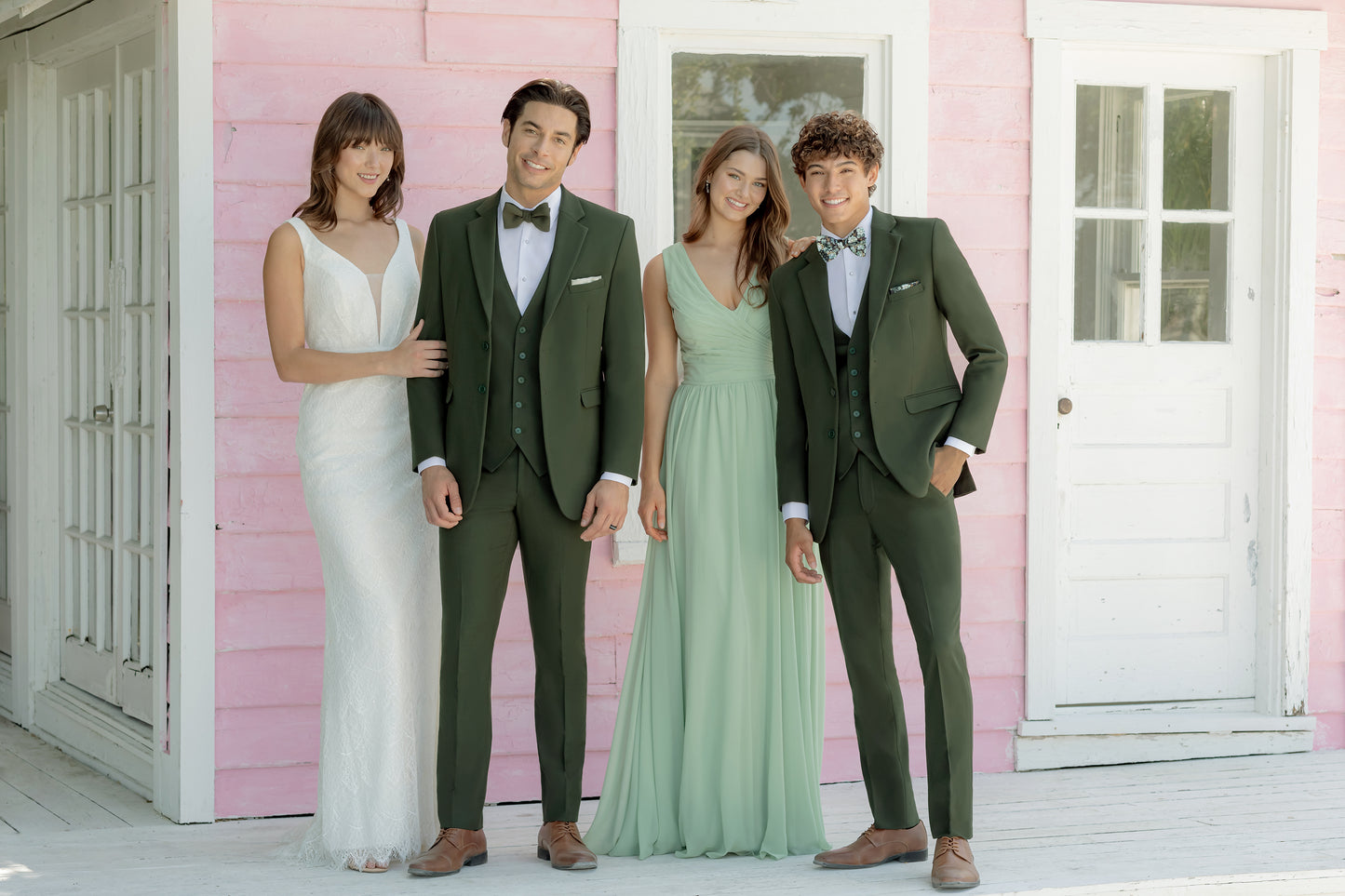 "The Metro" Men's Slim Fit OD Green 3 Piece Suit