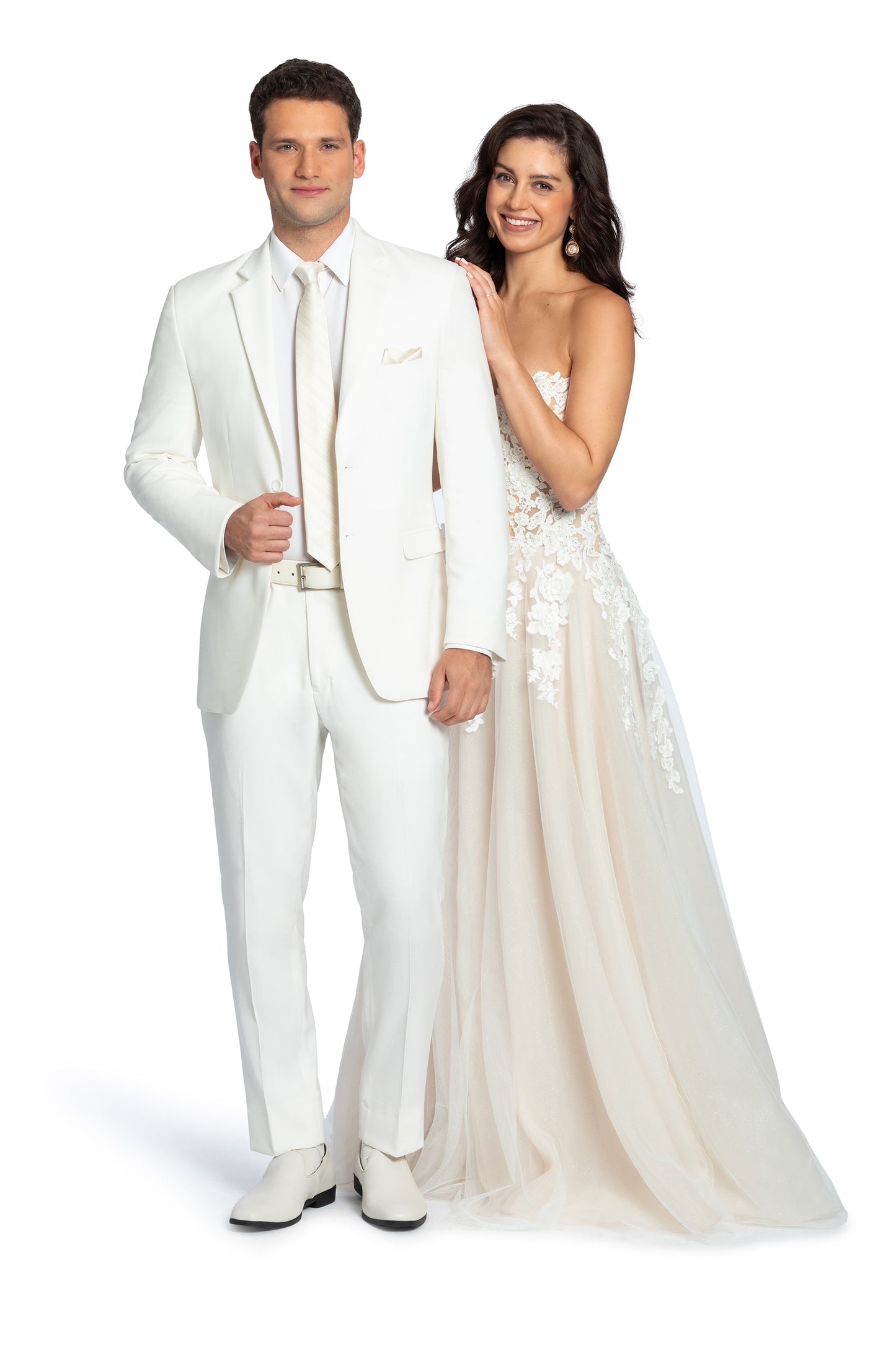 "The Calypso" Men's Slim Fit White 3 Piece Suit