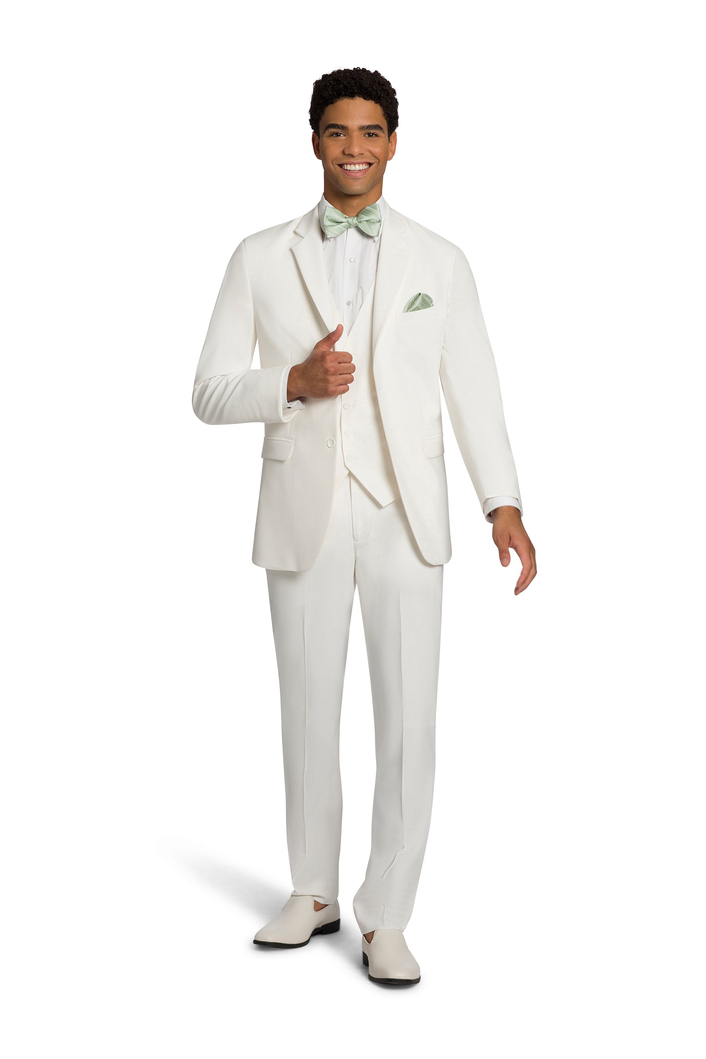 "The Calypso" Men's Slim Fit White 3 Piece Suit