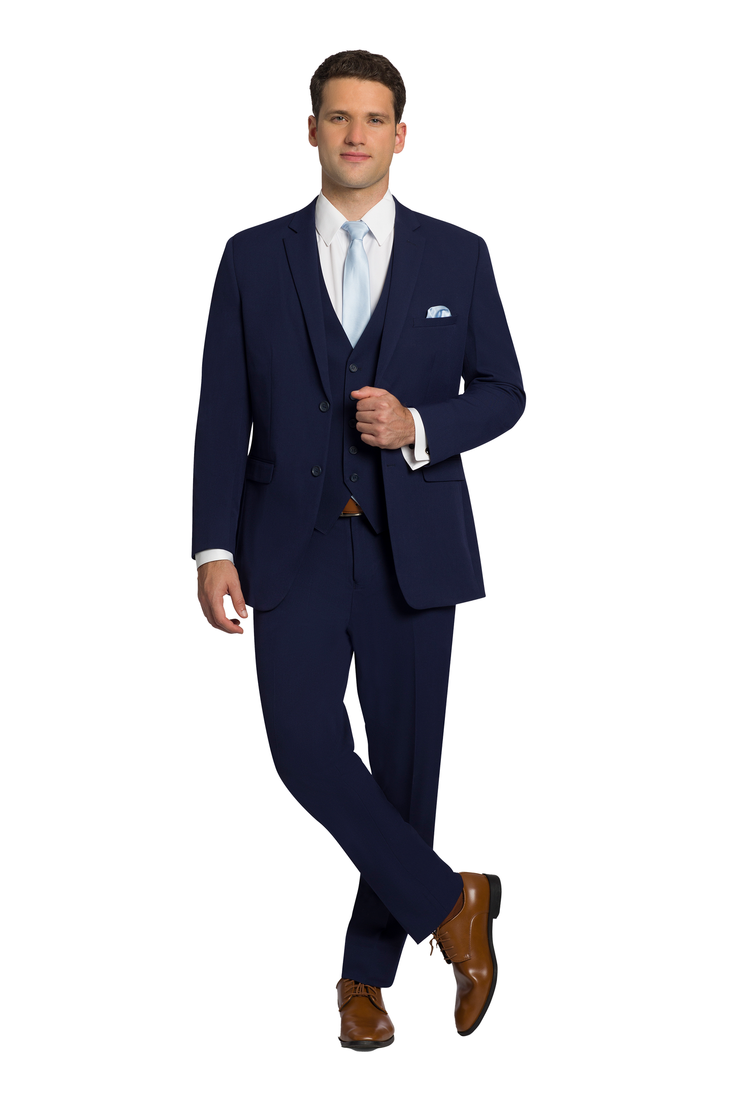 Traje ajustado Mark of Distinction, color camel, para bodas y bailes de graduación, opciones de tres piezas