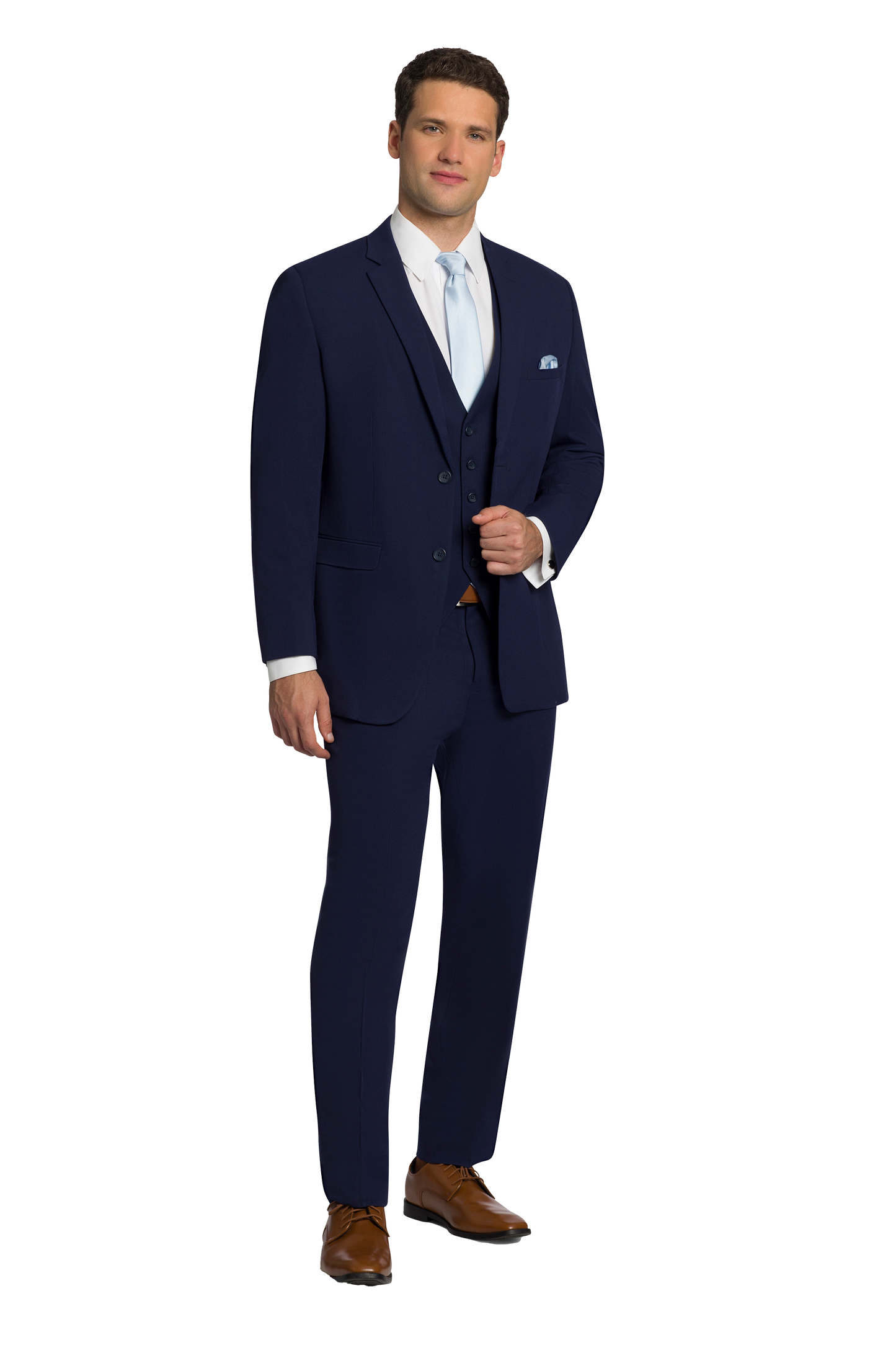 Traje ajustado Mark of Distinction, color camel, para bodas y bailes de graduación, opciones de tres piezas