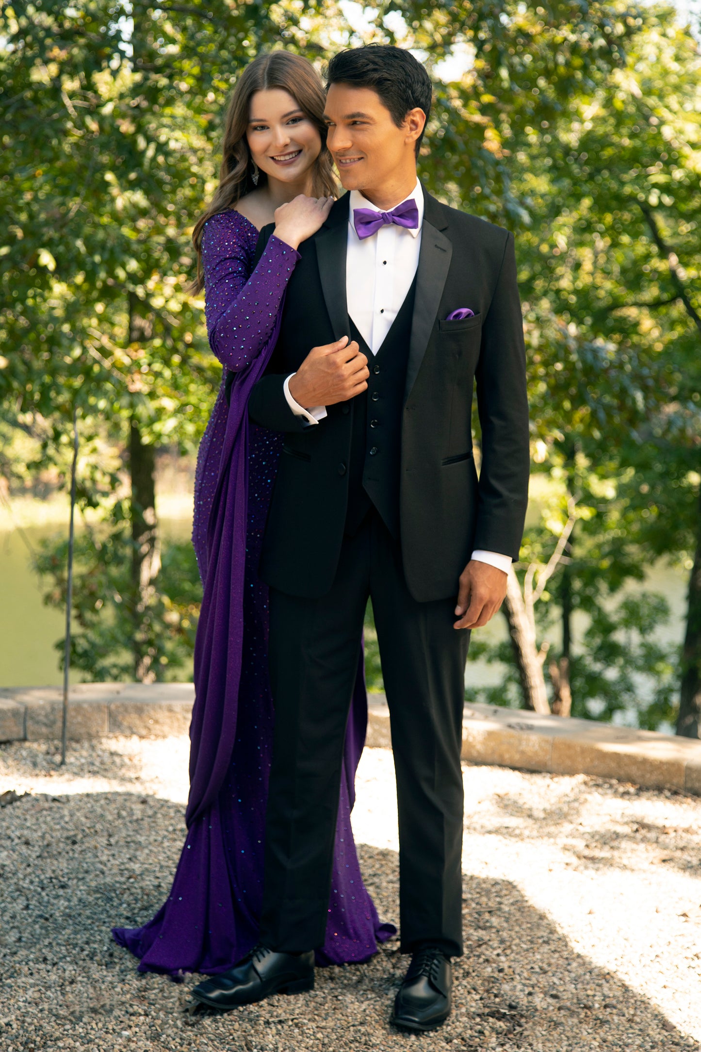 "The Dawson" Men's Slim Fit Black 3 Piece 2 Button Notch Tuxedo