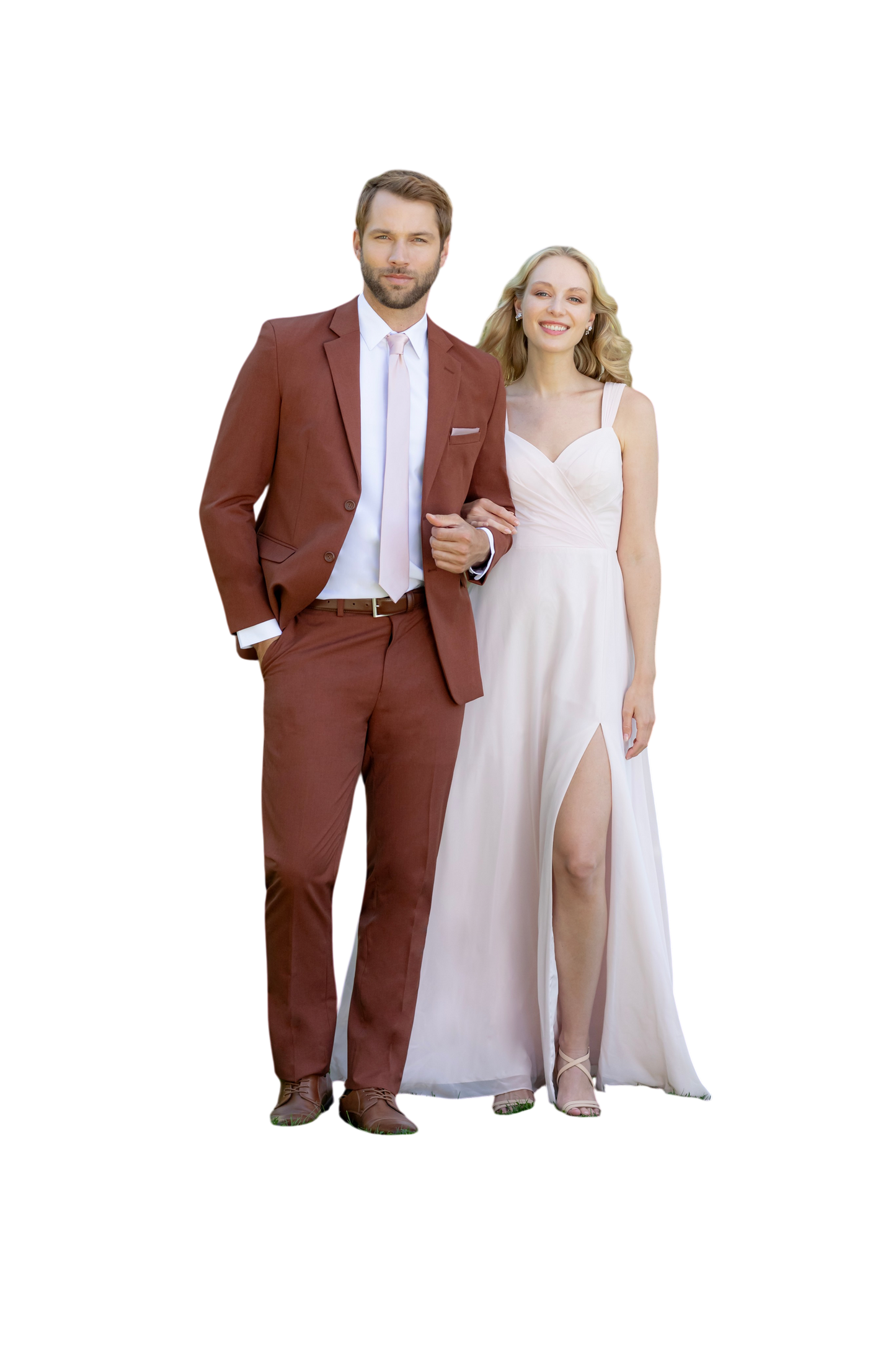 "The Metro" Men's Slim Fit Rust 3 Piece Suit