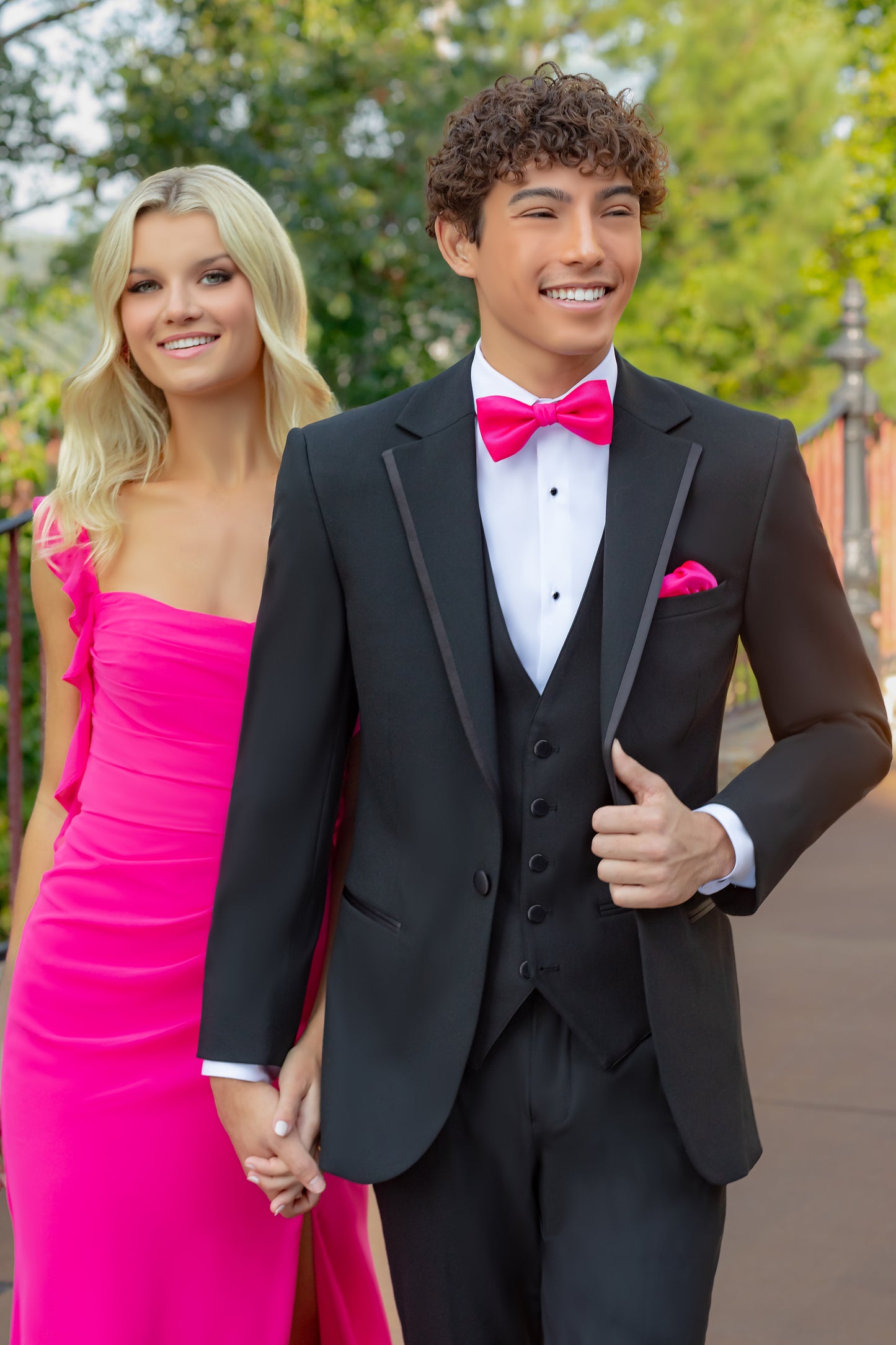 "The Simon" Men's Slim Fit Black 3 Piece 1 Button Notch Tuxedo