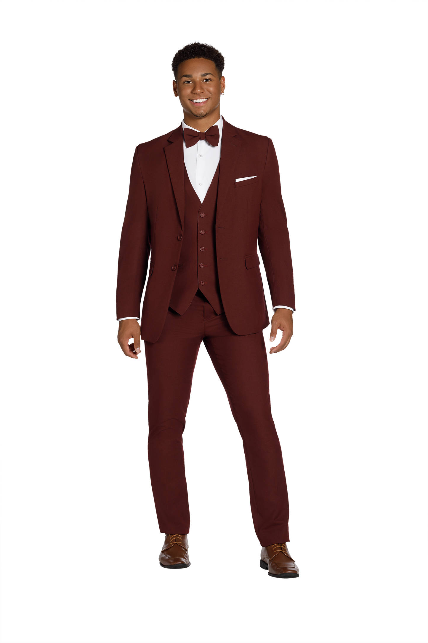 Traje ajustado Mark of Distinction, color camel, para bodas y bailes de graduación, opciones de tres piezas