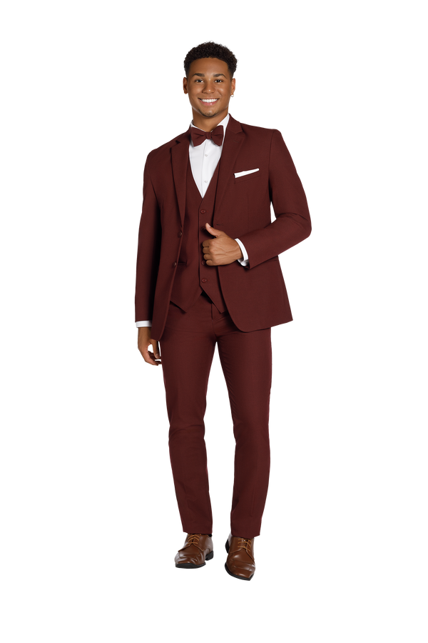 Traje ajustado Mark of Distinction, color camel, para bodas y bailes de graduación, opciones de tres piezas