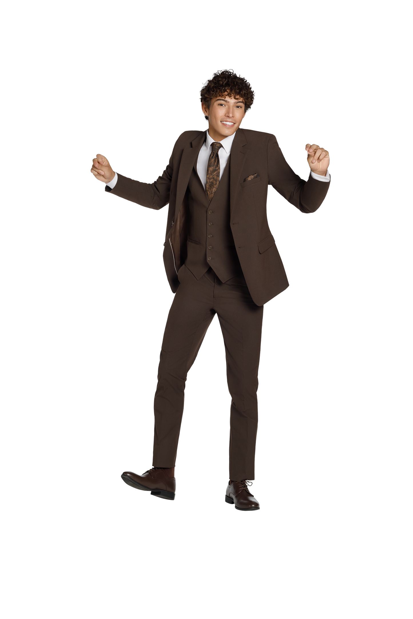 "The Metro" Men's Slim Fit Chocolate Brown 3 Piece Suit