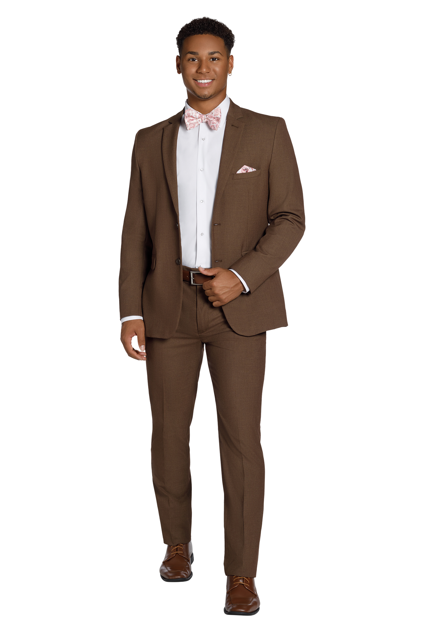 Traje ajustado Mark of Distinction, color camel, para bodas y bailes de graduación, opciones de tres piezas