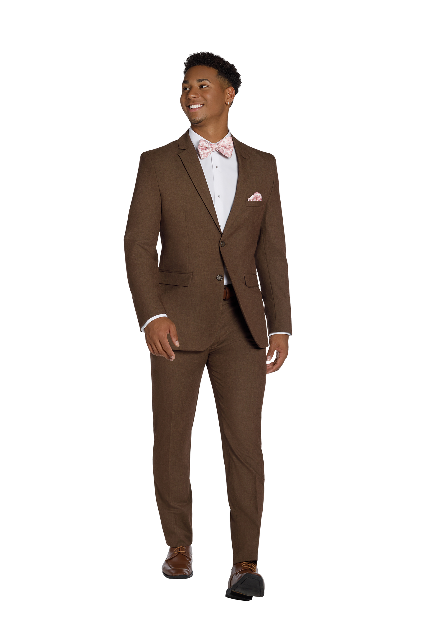 Traje ajustado Mark of Distinction, color camel, para bodas y bailes de graduación, opciones de tres piezas