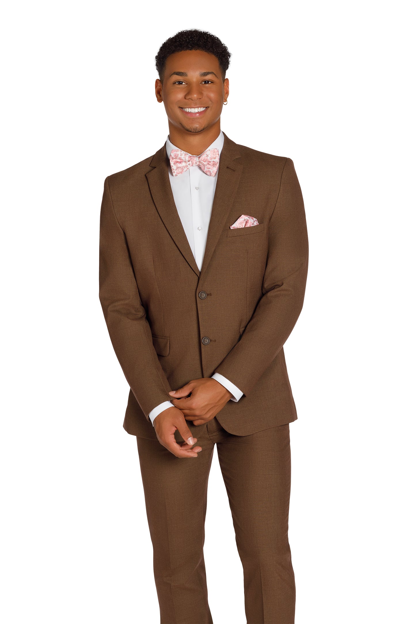 Traje ajustado Mark of Distinction, color camel, para bodas y bailes de graduación, opciones de tres piezas