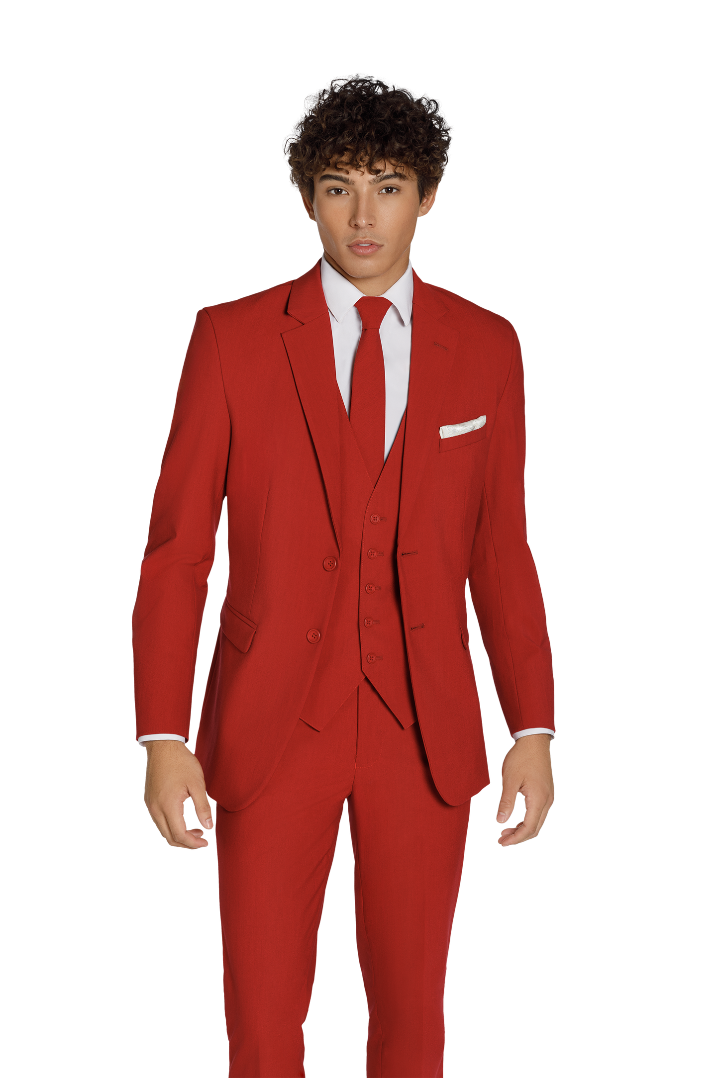 "The Metro" Men's Slim Fit Red 3 Piece Suit