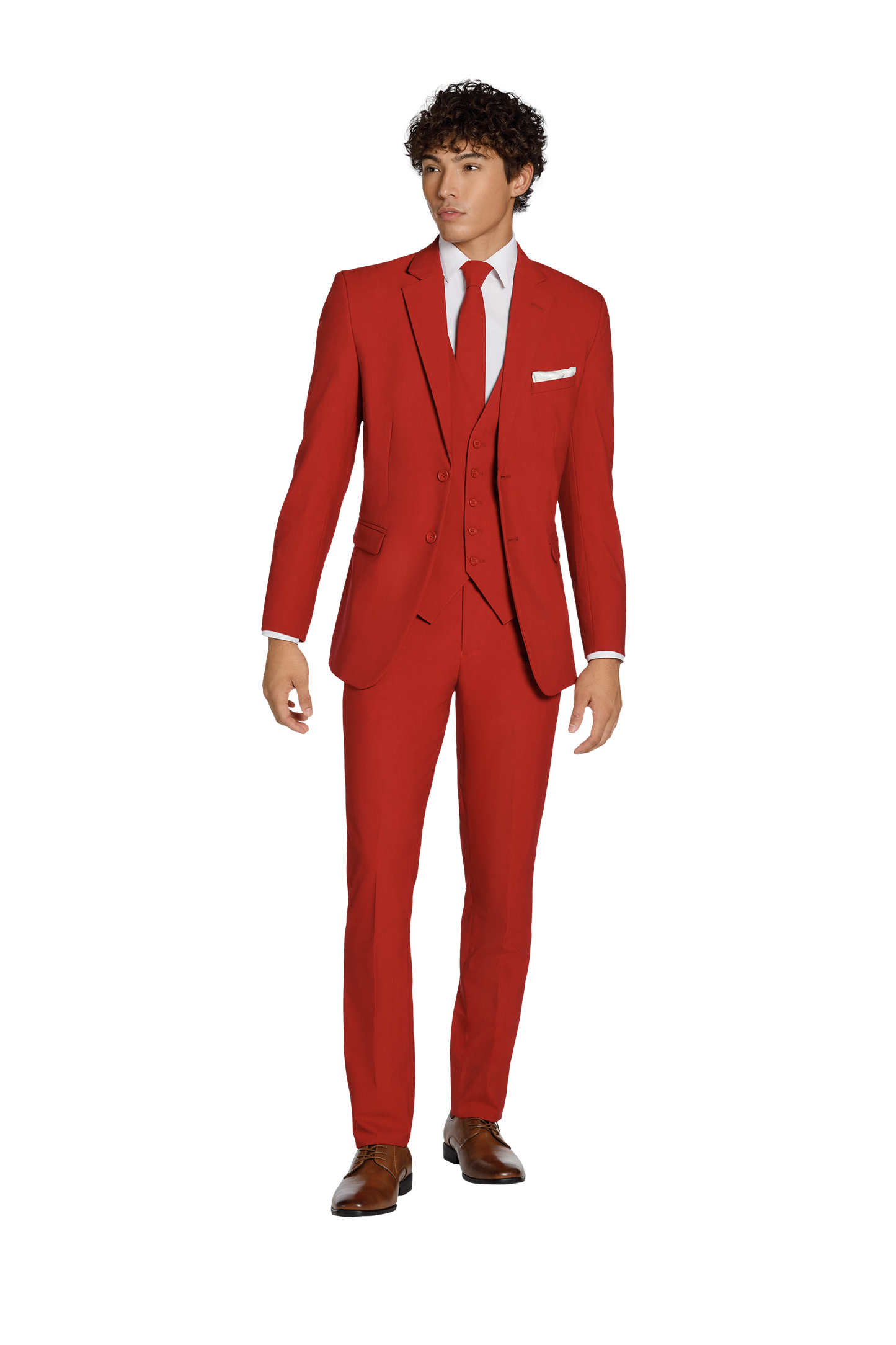 "The Metro" Men's Slim Fit Red 3 Piece Suit