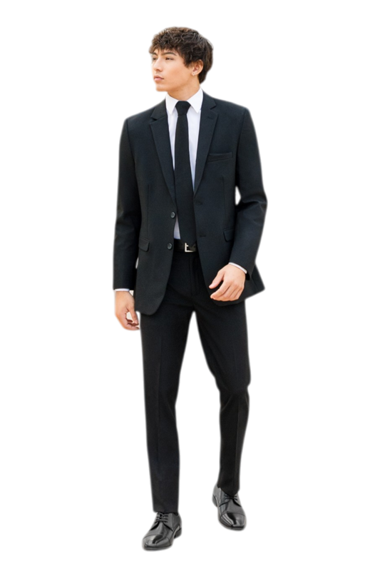 "The Metro" Men's Slim Fit Black 3 Piece Suit