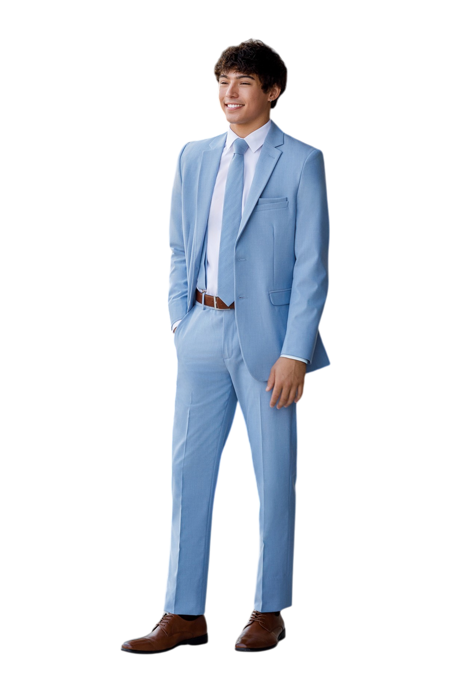 "The Metro" Men's Slim Fit Cornflower 3 Piece Suit