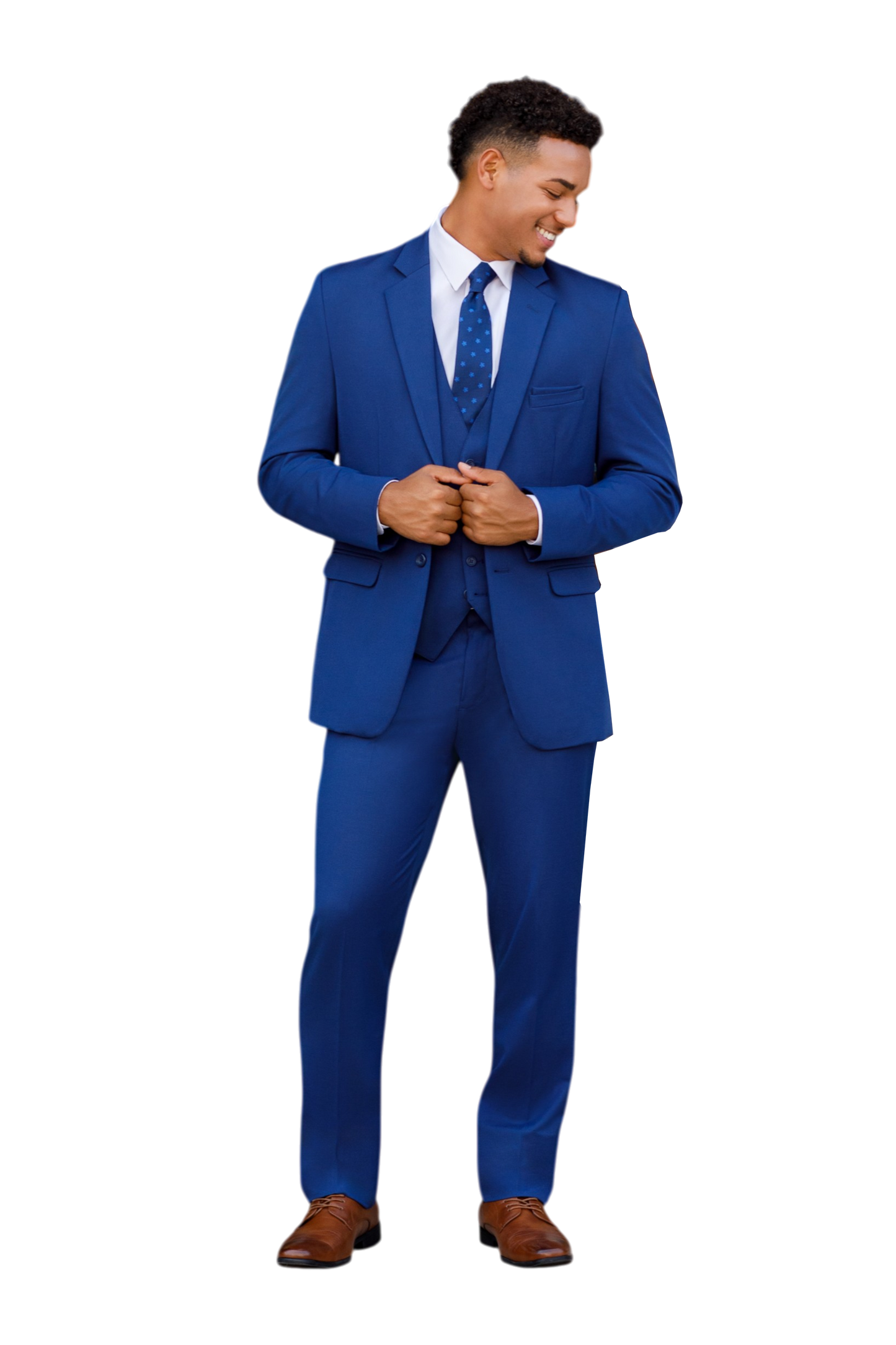 "The Metro" Men's Slim Fit Indigo Blue 3 Piece Suit