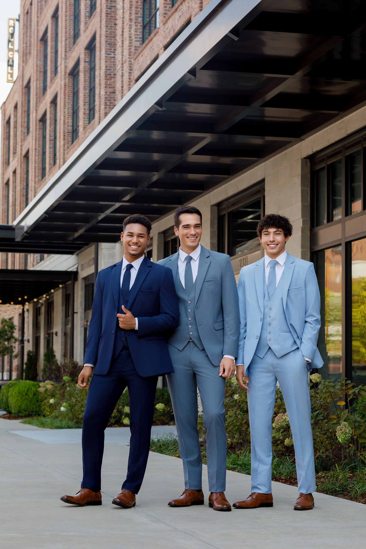 "The Metro" Men's Slim Fit Slate Blue 3 Piece Suit