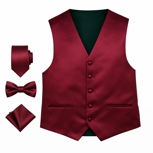 Conjuntos de chaleco y corbata de esmoquin para hombre, diseño de espalda completa en colores populares para bodas formales