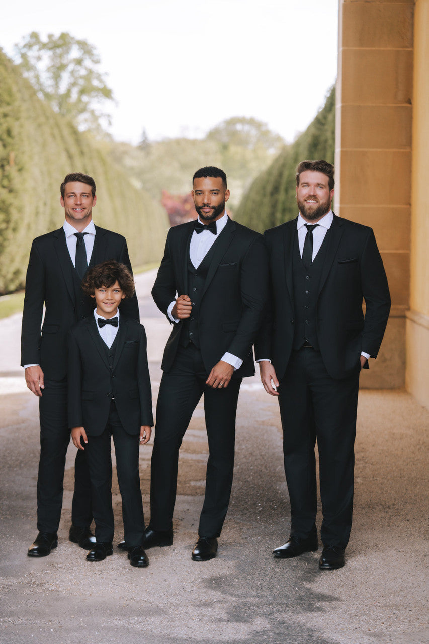"Performance Stretch" Men's Slim Fit Black 3 Piece Suit