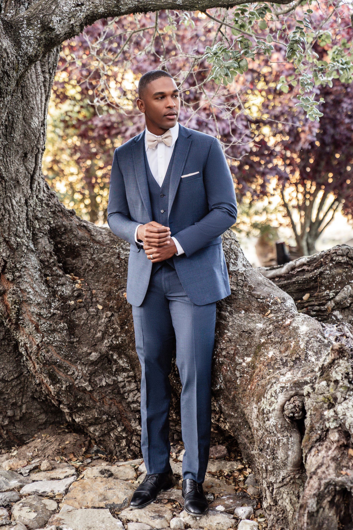 "The Ridge" Slim Fit Denim Blue Three-Piece Suit