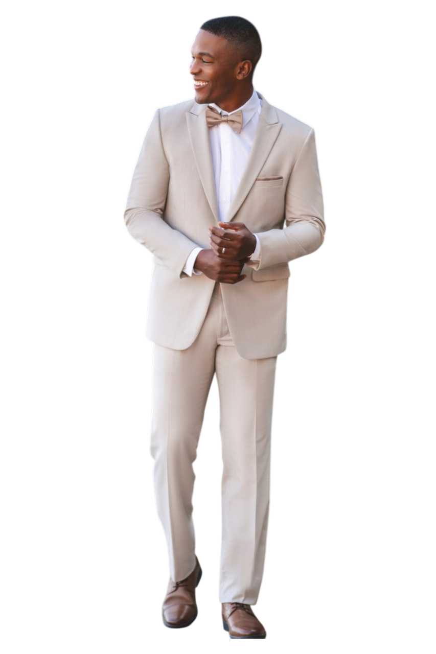 Traje ajustado Mark of Distinction, color camel, para bodas y bailes de graduación, opciones de tres piezas