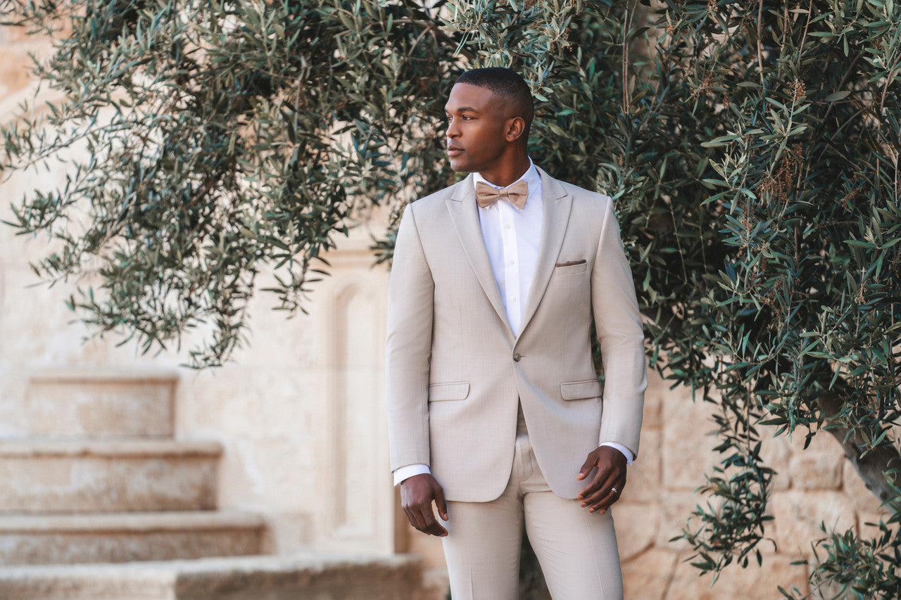 Traje ajustado Mark of Distinction, color camel, para bodas y bailes de graduación, opciones de tres piezas