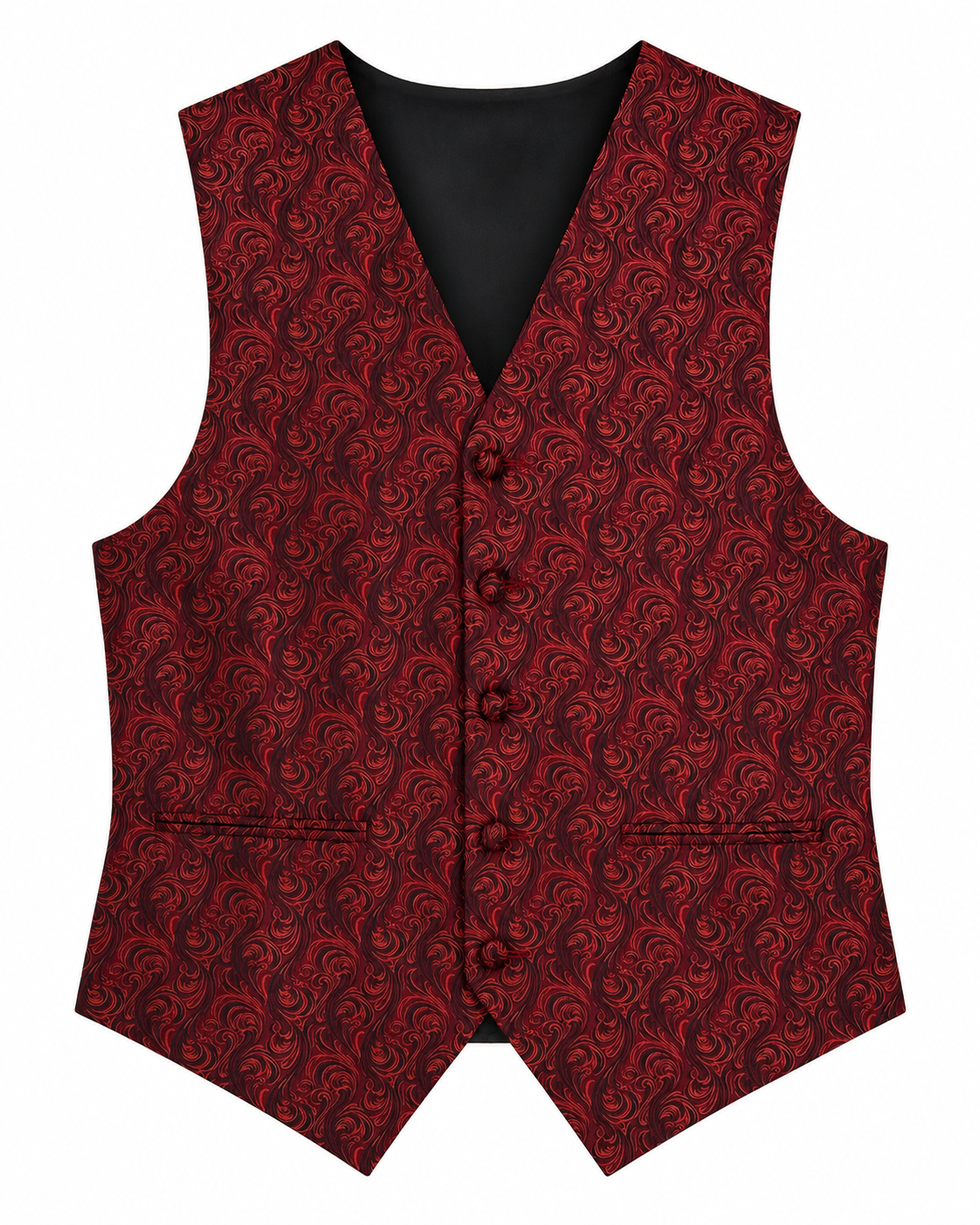 Imperial Red / Black men's vest set vest-only product view on white