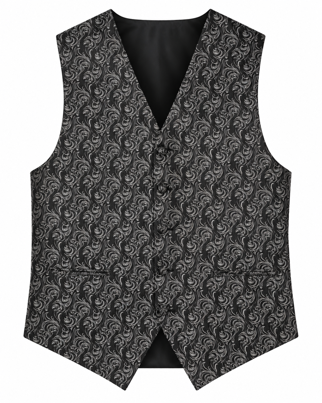 Imperial Silver / Black men's vest set vest-only product view on white