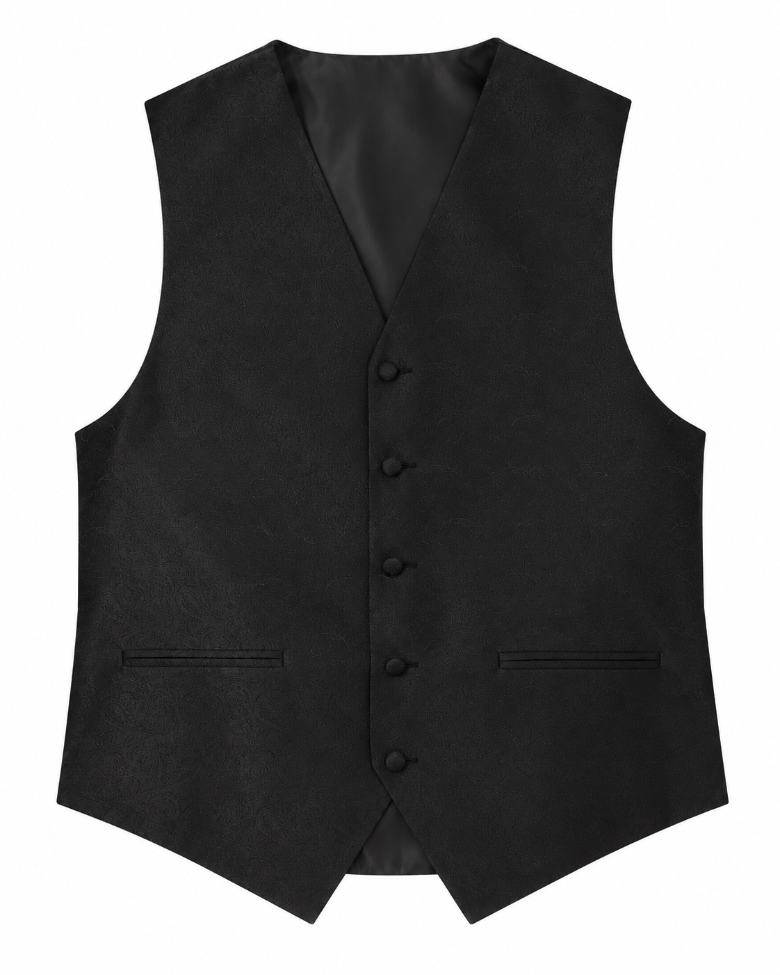 Paisley Black men's vest set vest-only product view on white