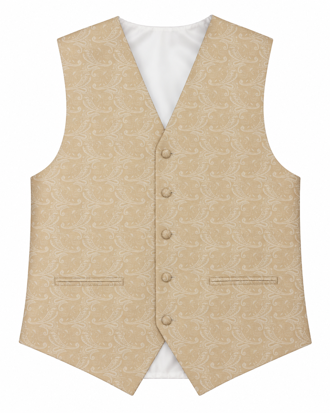 Paisley Champagne men's vest set vest-only product view on white