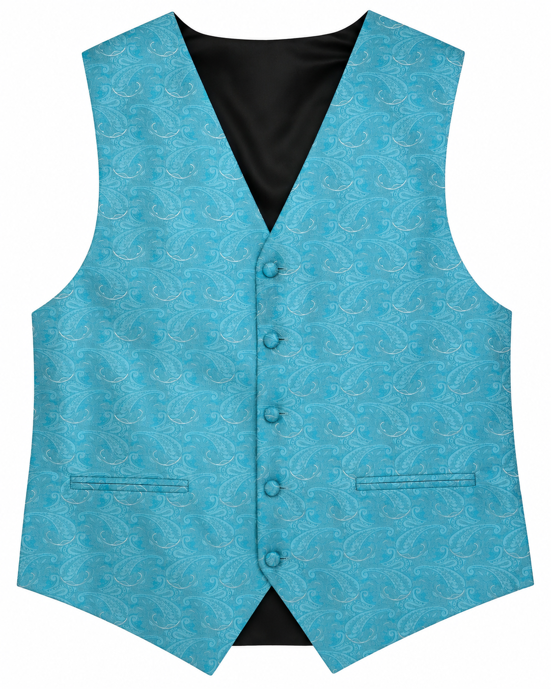 Paisley Ice Blue men's vest set vest-only product view on white