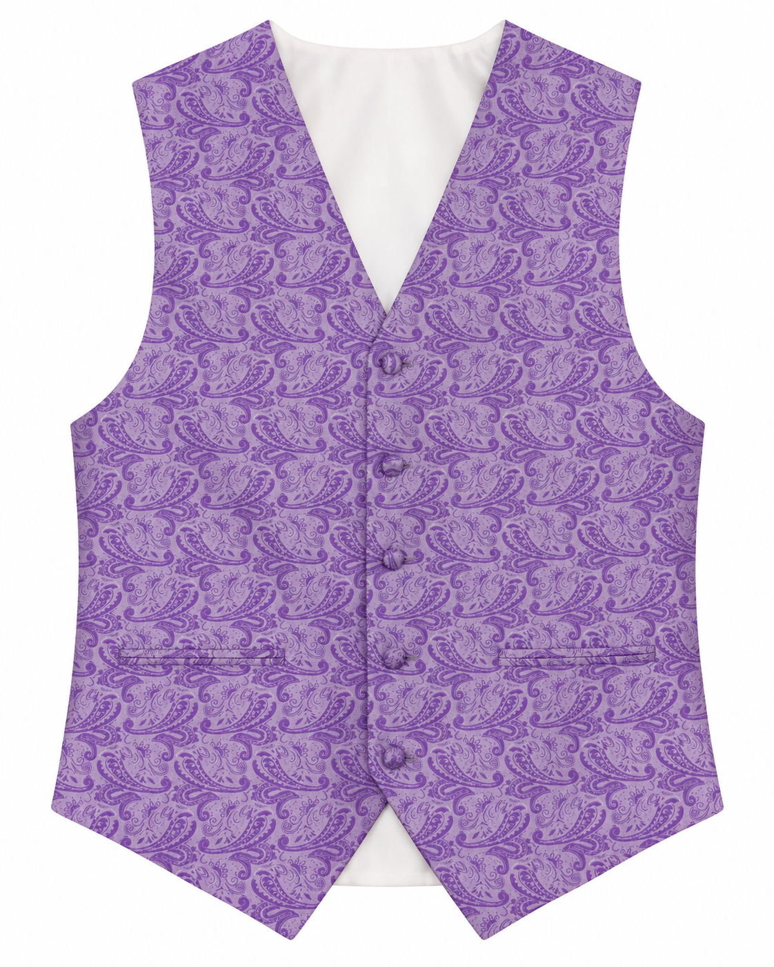 Paisley Lavender men's vest set vest-only product view on white