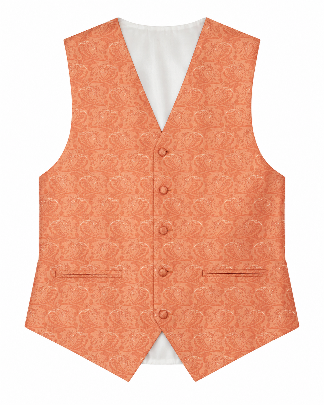 Paisley Orange men's vest set vest-only product view on white