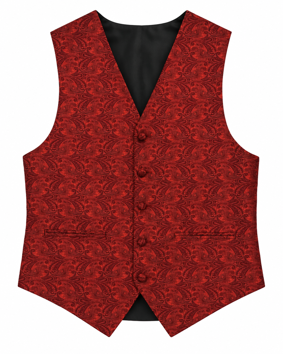 Paisley Red men's vest set vest-only product view on white