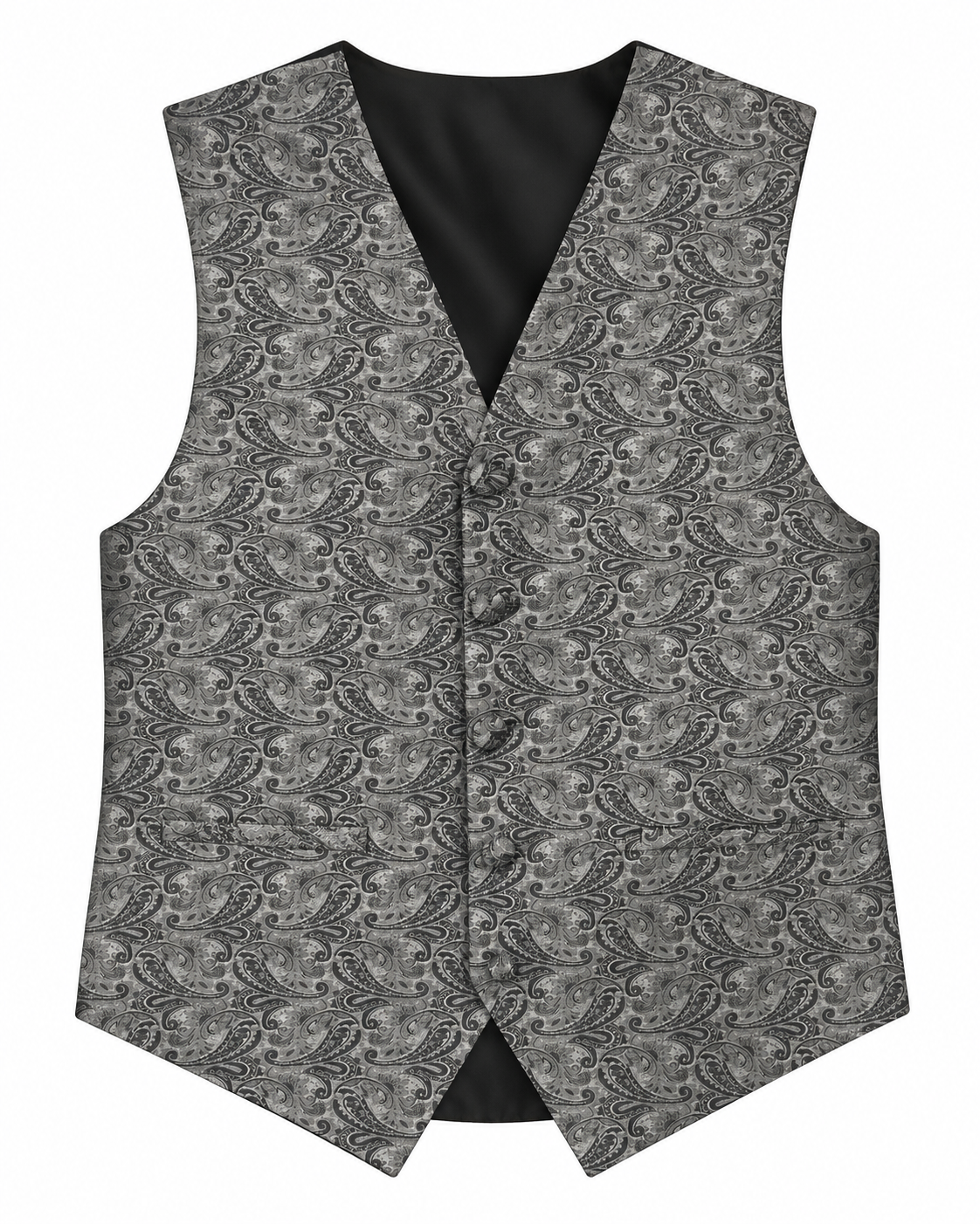 Paisley Silver men's vest set vest-only product view on white