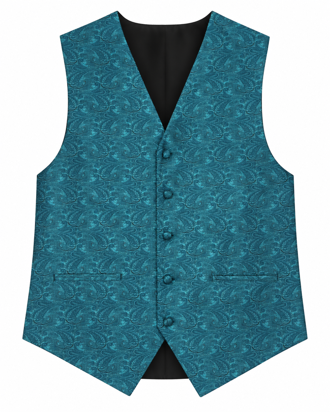 Paisley Turquoise men's vest set vest-only product view on white