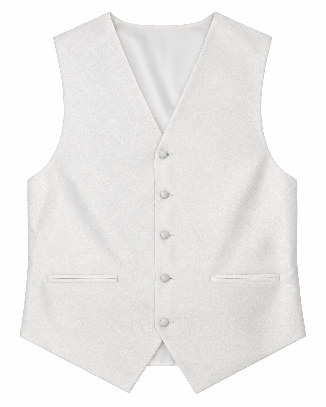 Paisley White men's vest set vest-only product view on white