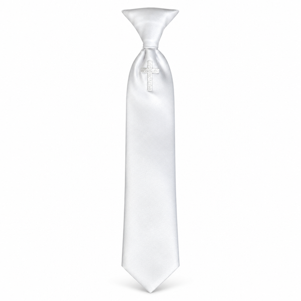Necktie Embroidery Religious Cross for Boys First Holy Communion