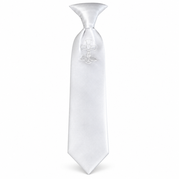 Necktie with Embroidery Communion Cross for Boys First Holy Communion