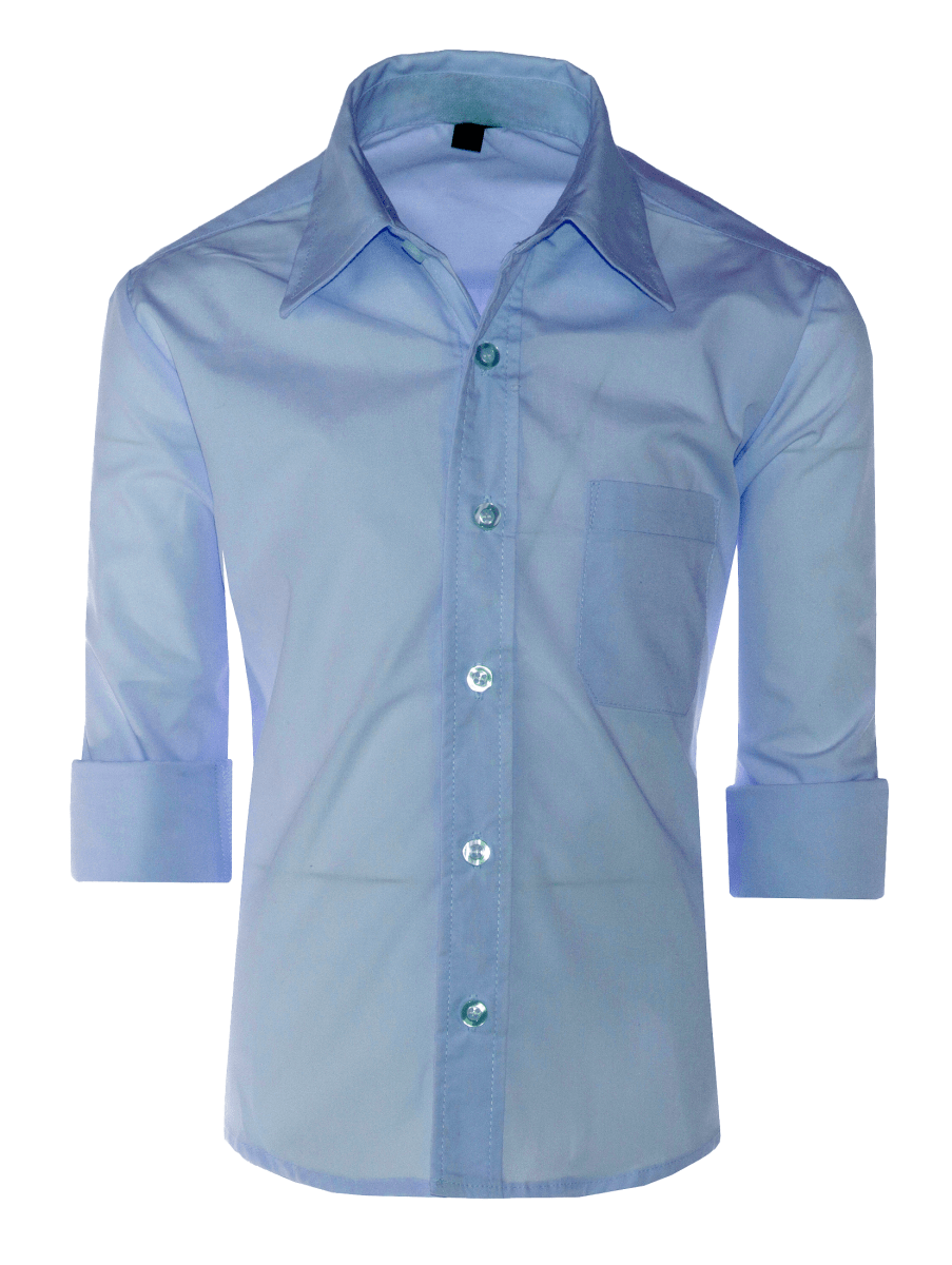 Boys Slim Fit Long Sleeve Dress Shirt