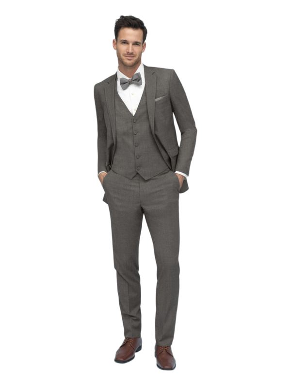 Traje ajustado Mark of Distinction, color camel, para bodas y bailes de graduación, opciones de tres piezas