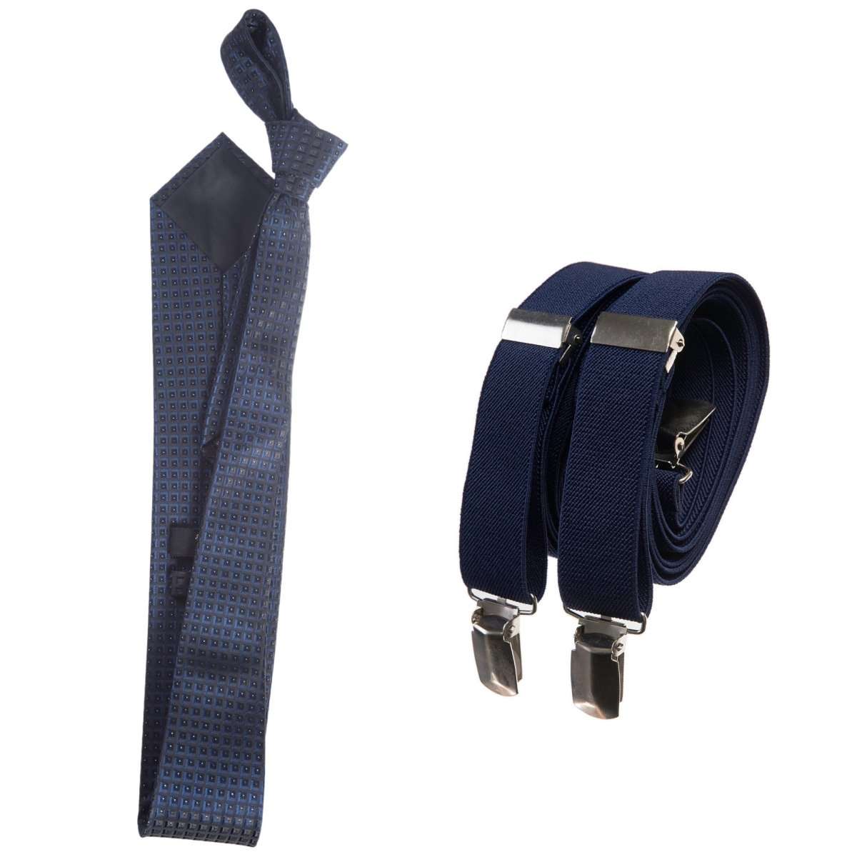 Classic Windsor Self Tie Paisley Jacquard Necktie and Suspenders - Tuxgear