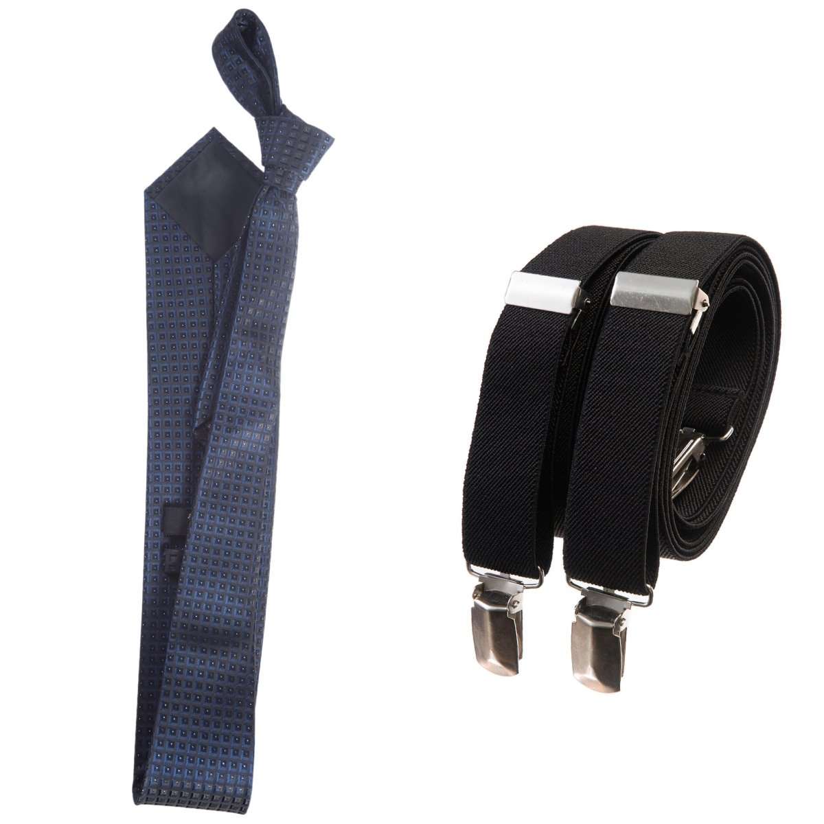 Classic Windsor Self Tie Paisley Jacquard Necktie and Suspenders - Tuxgear