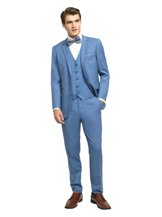 "The Brunswick" Men's Slim Fit Cornflower 3 Piece Suit